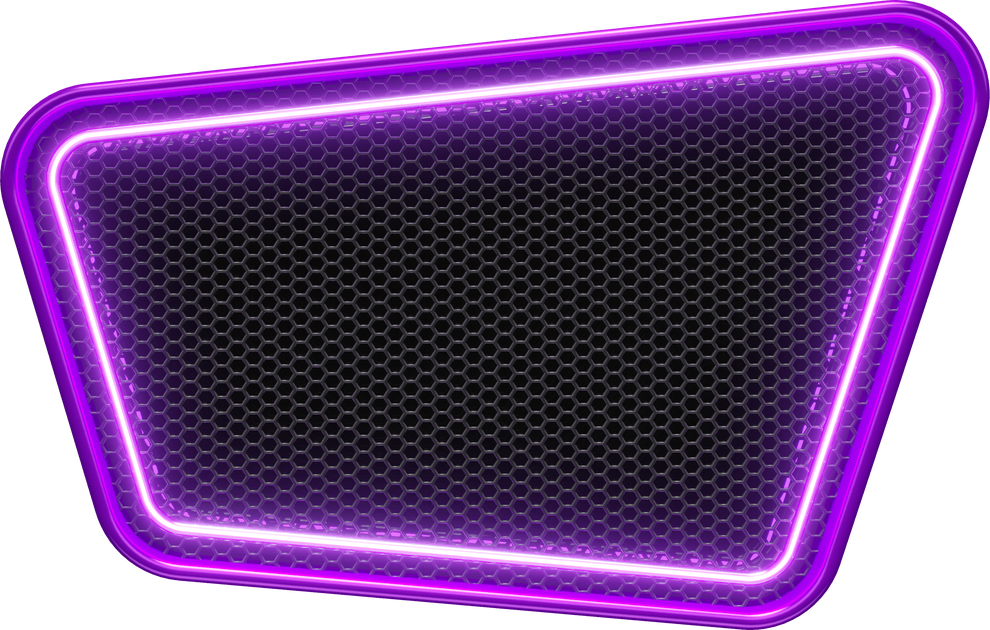 Frame with Neon 3d Render Grid